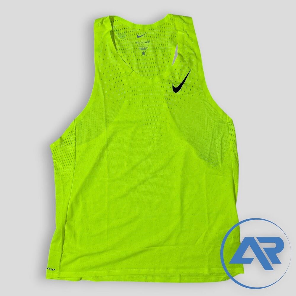 Nike AeroSwift Dri-FIT ADV Singlet Running Shirt  Men's  Size L FN4231-702 Volt